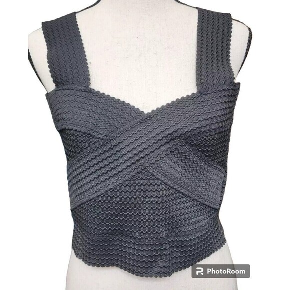 Charlotte Russe Bandage Wrap Top Black Size XL - Picture 1 of 8